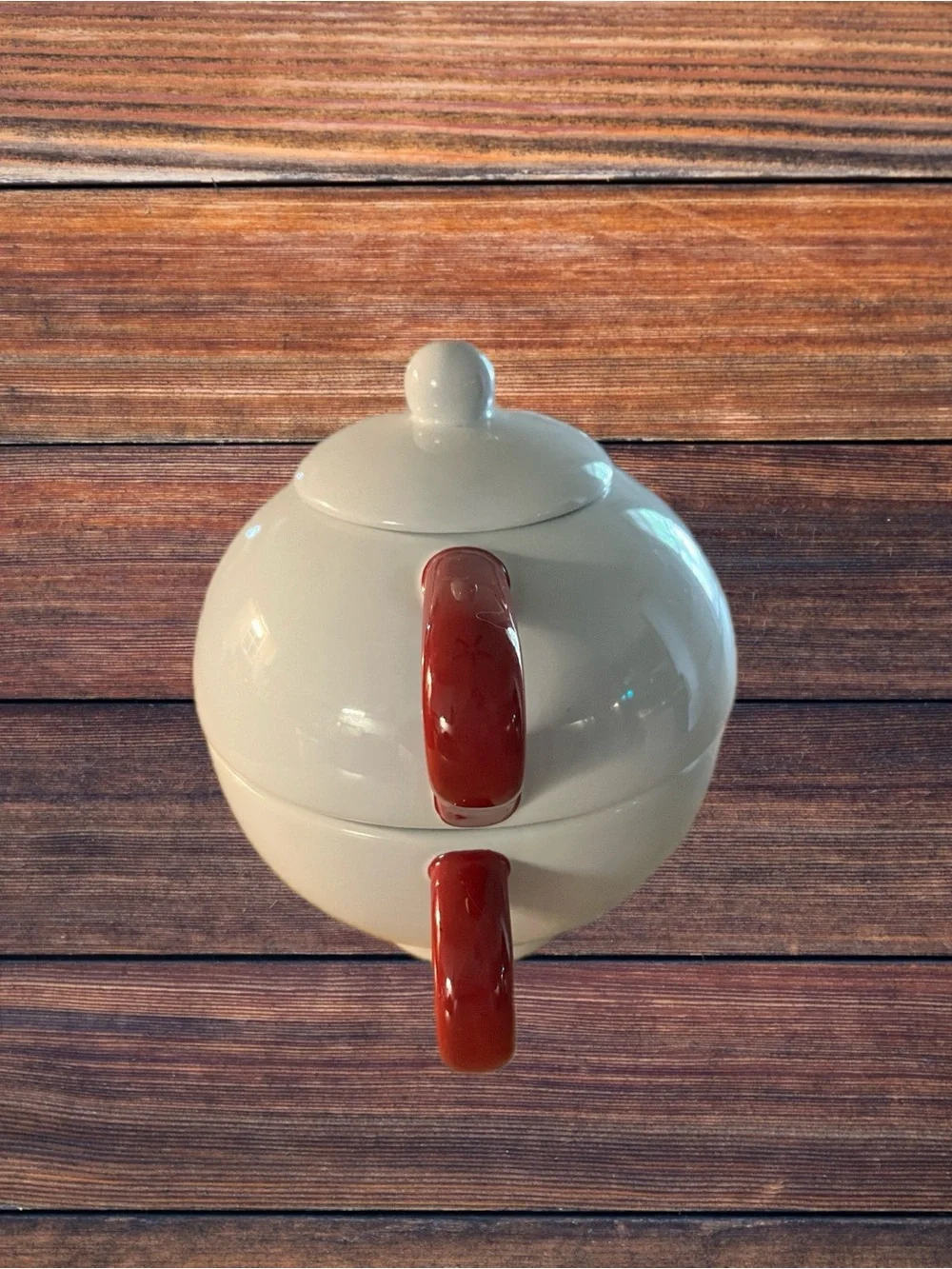 2 in 1 Pottery Barn Nesting 'Hot’ Mini Teapot & ‘Mama' Oversized Covered Mugs